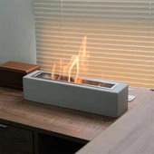 Rechteckige Feuerstelle aus Beton